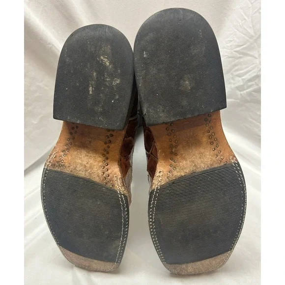 Anderson Bean Horsepower Seas the Day HP1823 Square Toe COWBOY BOOTS 9.5 D Fish - Picture 5 of 9